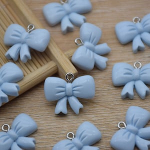 10 Resin Adorable Bowknot Charms Earring Necklace Bracelet Bead Pendants DIY Jewelry Decoden Cabochon Keychain Accessories 22x18mm