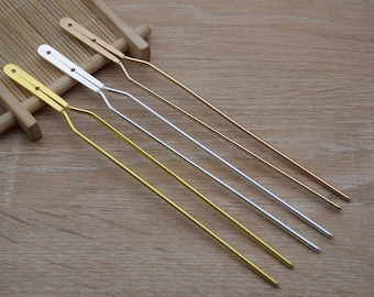 2 metal hair fork,hair combs,wedding bridal combs,hair pins,hair picks,hair accessory,head supplies,DIY combs,143mmx13mm