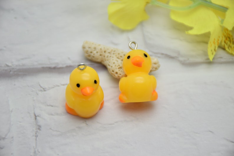 50Pcs 23mmx20mmx16mm Plastic Duck,Resin Duck Charm,Silver Tone
