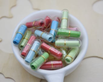 100 Kawaii Pill Capsule,Wish Faux Pill,Cute Blank Secrect Message Note In Pill,Happy Pills,Paper Message Scrolls,Pill Cabochon Bead Charms