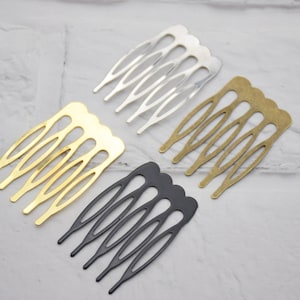 50 metal hair combs,wire combs,wedding bridal combs,hair accessory,head supplies,DIY combs,3.8cmx2.7cm(5 teeth)