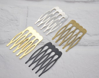 50 metal hair combs,wire combs,wedding bridal combs,hair accessory,head supplies,DIY combs,3.8cmx2.7cm(5 teeth)