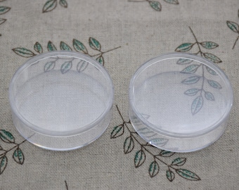 10 stuks ronde doorzichtige plastic doos, transparante plastic doos, containerdoos, dekseldoos, decoratiedoos, plastic koffers, opbergdoos, 54 mm x 16 mm (hoogte) AB77