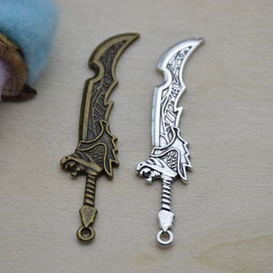 Metal Sword Pendant,Knife Charm For Jewelry Making,DIY Craft Supplies,Necklace Bracelet Earring Decoration Ornaments,Design Embellishment