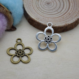 Metal Flower Pendant,Charm For Jewelry Making,DIY Craft Supplies,Necklace Bracelet Earring Decoration Ornament,Design Embellishment