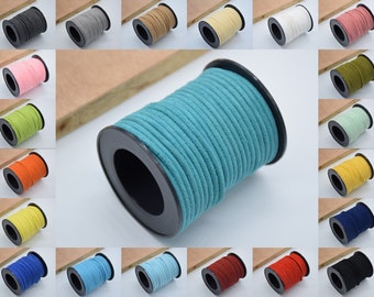 Colors For Choice---10 Yards 3mm Round Faux Suede Leather Cord, 3mm DIY Cord Supplies, Faux Suede Lace