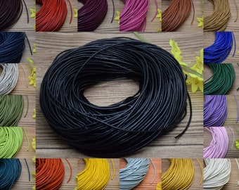 10Yard 2mm Diameter Round Leather Cord,Genuine Leather Cord,Leather String Cord,Bracelet Cord,Necklace Cord,Jewelry Making Cord