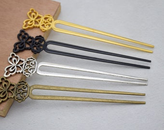 2 Metal Hair Sticks,Simple Hair Sticks,Patten Hair Pins,Pattened Hair Stick,Metal Hair Pins,Metal Hair Picks ,Metal Hair Clips,15.5cm