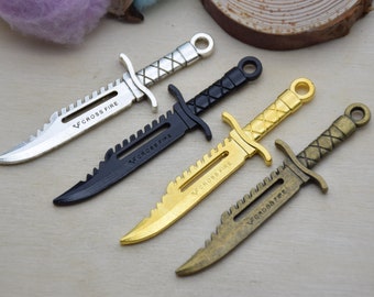 Metall Schwert Anhänger,Messer Anhänger für Schmuckherstellung,DIY Bastelbedarf,Halskette Armband Ohrring Dekoration Ornamente,Design Verschönerung