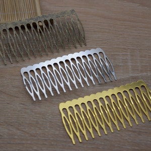 10 metal hair combs,wire combs,wedding bridal combs,hair accessory,head supplies,DIY combs,3.8cmx8.0cm(15 teeth)