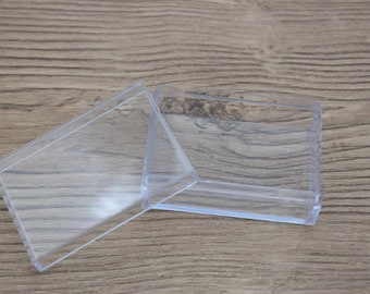 6 pièces rectangulaire en plastique transparent, boîte en plastique transparente, boîte conteneur, boîtiers en plastique, 70 mm x 50 mm x 22 mm (hauteur) AB62