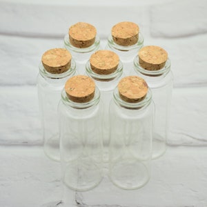 10Pcs 40ml Clear Glass Bottles Vials With Corks,Glass Jars With Lids,30mmx80mm
