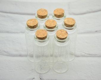 10Pcs 40ml Clear Glass Bottles Vials With Corks,Glass Jars With Lids,30mmx80mm