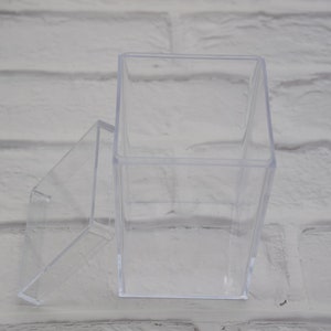 2Pcs Square Clear Plastic Box,Transparent Box,Container Box,Lid Box,Decoration Box,Plastic Cases,Storage Box,67mmx67mmx115mm(height) AB102