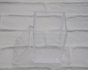 2 stuks vierkante doorzichtige plastic doos, transparante doos, containerdoos, dekseldoos, decoratiedoos, plastic koffers, opbergdoos, 67 mm x 67 mm x 115 mm (hoogte) AB102