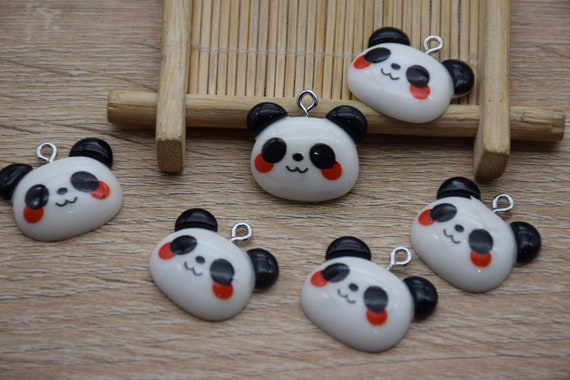 10 Resin Adorable Panda Animal Charms Earring Necklace 