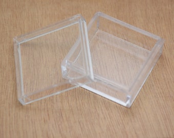 10Pcs Square Clear Plastic Box,Transparent Plastic Box,Container Box,Plastic Cases,40mmx40mmx24mm(height) AB54