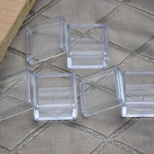 Caja de plástico transparente cuadrada de 12 Uds., caja de plástico transparente, caja contenedora, cajas de plástico, 25mm x 25mm x 18mm (altura) AB52
