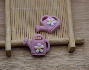 12 Resin Adorable Watering Can Charm Earring Necklace Bracelet Bead Pendants DIY Jewelry Decoden Cabochon Keychain Supplies 25x19mm