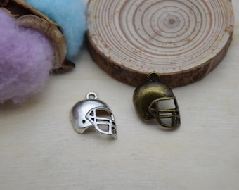 Metal Rugby Helmet Pendant,Charm For Jewelry Making,DIY Craft Supplies,Necklace Bracelet Earring Decoration Ornament,Design Embellishment