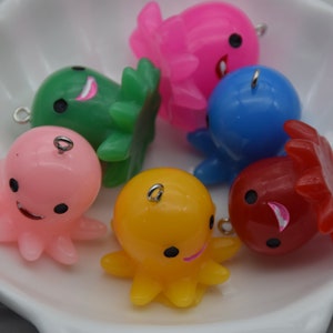 10 Resin Adorable Octopus Animal Charms Earring Necklace Bracelet Bead Pendants DIY Jewelry Decoden Cabochon Keychain Accessories 29x27mm