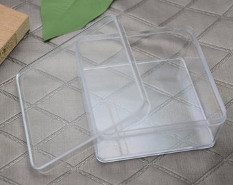 2Pcs Square Clear Plastic Box,Transparent Plastic Box,Container Box,Plastic Cases,95mmx95mmx40mm(height) AB55