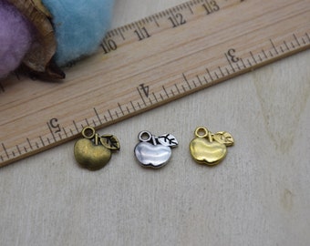 20 pieces 11mmx11mm metal apple fruit charm/pendant for jewelry crafts