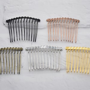 20 metal hair combs,wire combs,wedding bridal combs,hair accessory,head supplies,DIY combs,4.7cm(L)x4.0cm(H),12 teeth