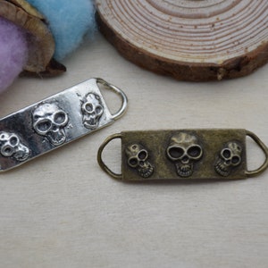 Metal Skull Connector Pendant,Charm For Jewelry Making,DIY Craft Supplies,Necklace Bracelet Earring Decoration Ornament,Design Embellishment