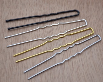 50 hair stick,metal hair pin,u shaped hair pin,hair fork,hair bun holder,french hair pin,bridal hair clip,hair accessory,bobby pin,66mm