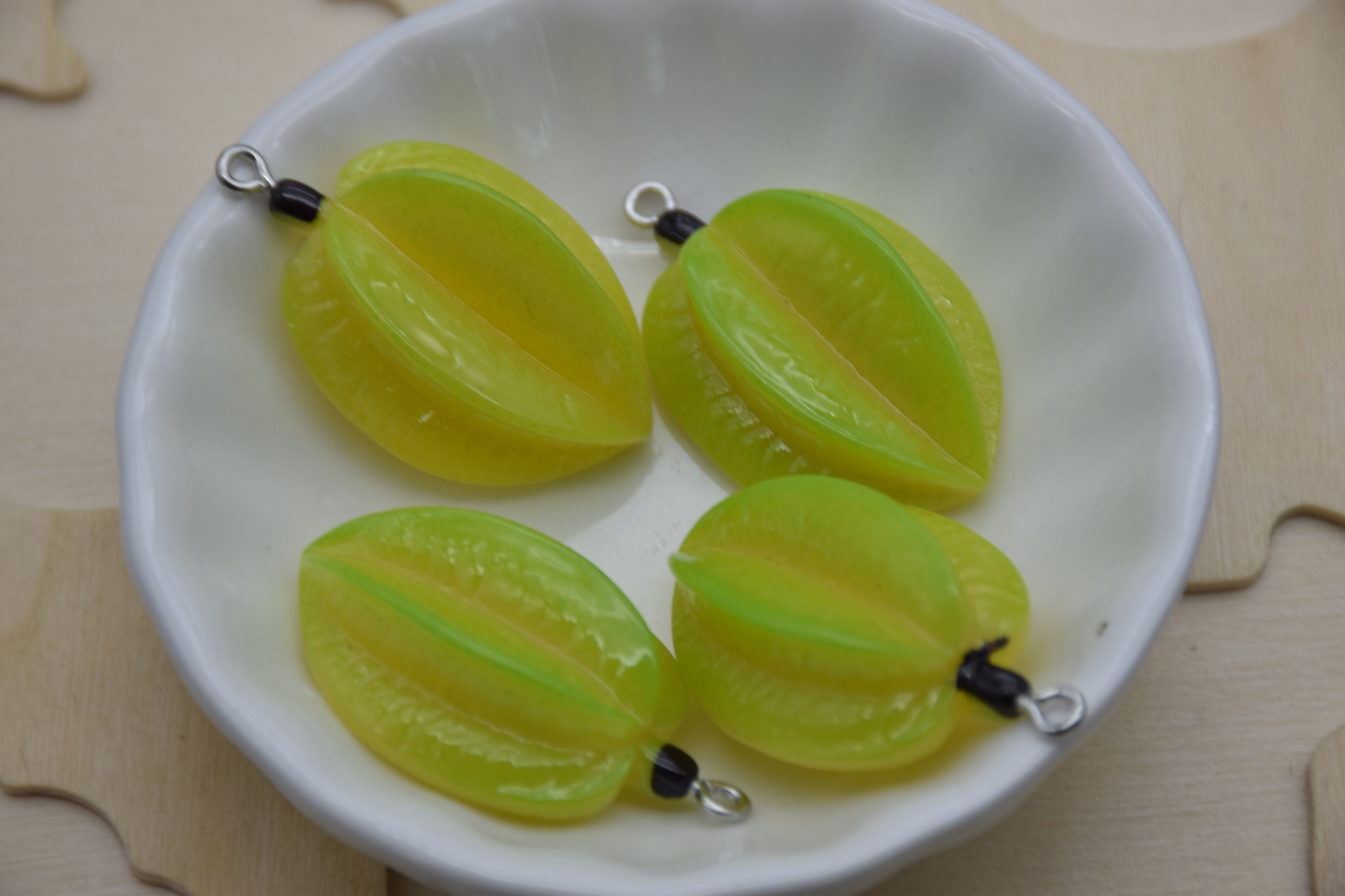 10 Resin Adorable Carambola Fruit Charms Earring Necklace Etsy