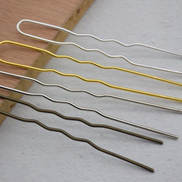 10 metal hair pin,simple hair fork,hair bun holder,U shaped hair pin,hair slide for hair,DIY bun pin,blank hair pin,hair accessories,100mm