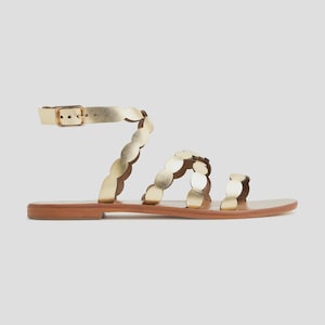 Gold leather sandals- eather Sandals, Greek Sandals, Women's Sandals, Summer Shoes, Made from 100% Genuine Leather.