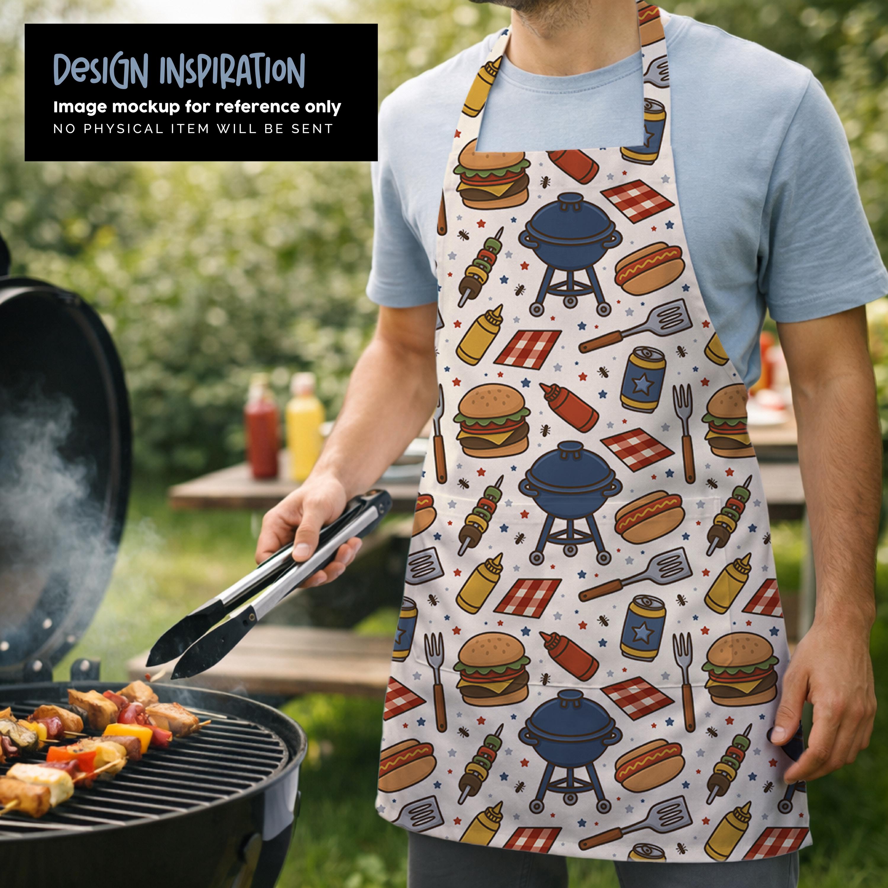 Summer BBQ Seamless Pattern: Hand-drawn Cookout, Grilling Digital ...