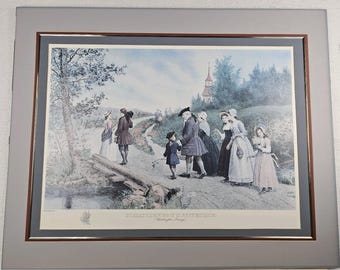 VTG Sunday Morning In Sleepy Hollow Washington Irving Jennie Brownscombe 40x32