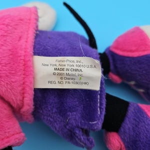 Vintage Disney 2001 Mattel Fisher Price Minnie Mouse 12" Plush Pink & Purple image 4