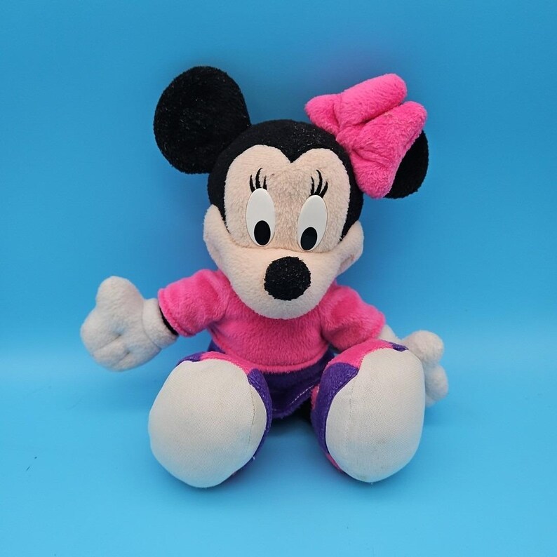 Vintage Disney 2001 Mattel Fisher Price Minnie Mouse 12" Plush Pink & Purple image 3