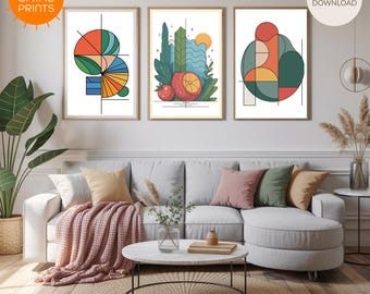 Abstract Geometric Wall Art Set