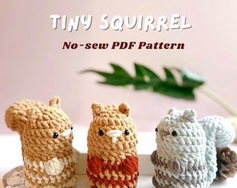 Haakpatroon kleine eekhoorn zonder naaien – amigurumi-bosdier (pdf-patroon)