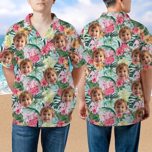 Personalized Hawaiian Shirt with Your Face – Funny Aloha Shirt for Men, Custom Summer Vacation Outfit, Gift for Dad, Him, Father&#39;s Day