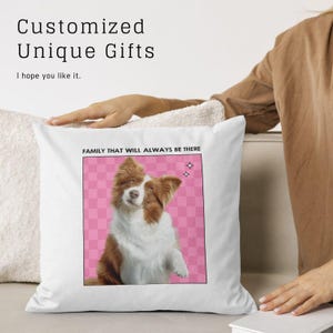 Custom Pet Portrait Pillow – Cartoon Style Personalized Dog or Cat Gift, Pet Drawing Pillow from Photo