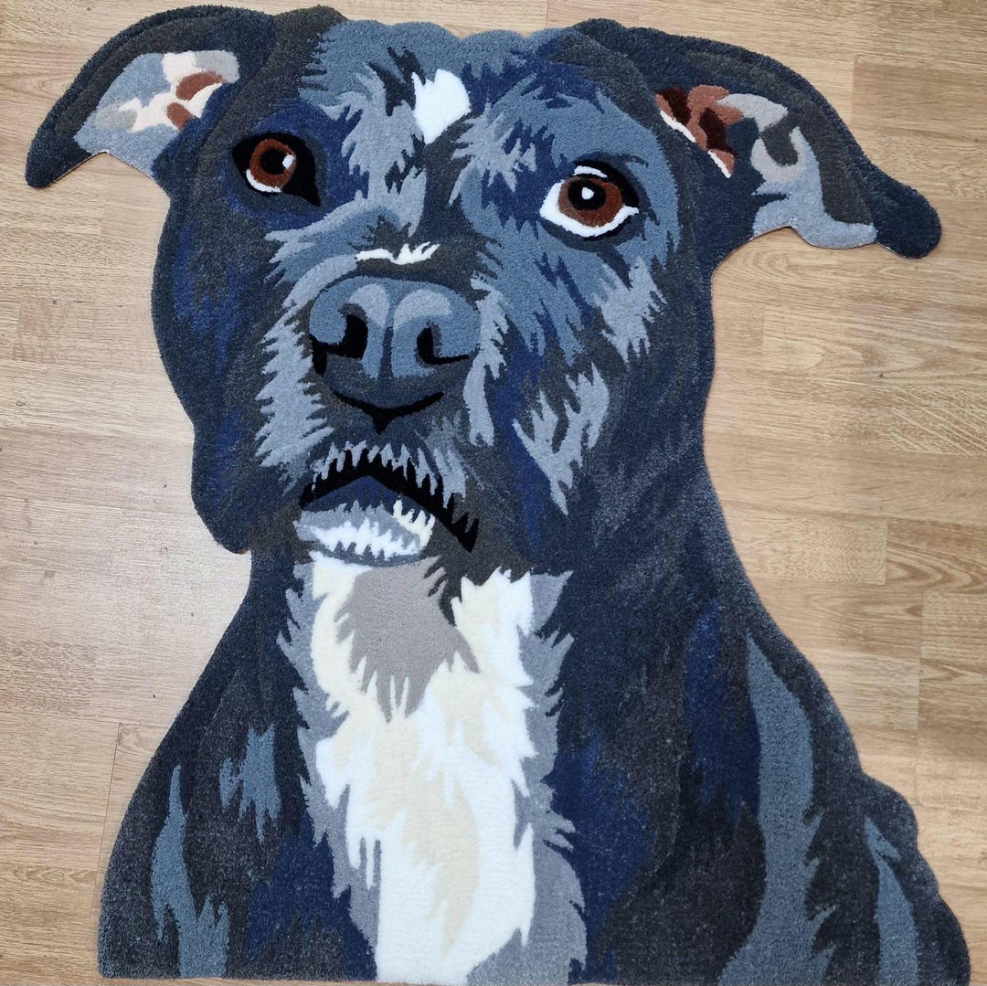 Dog Rugs Custom Custom Pet Portrait Rug | Handmade Tufted Dog Rug | Personalized Fiber ...