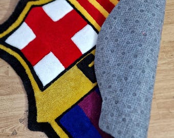 Handmade FC Barcelona Rug: Custom Football Club Crest Rug