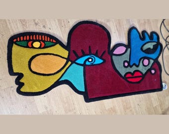 Handmade Minimalist Rug: Realistic Texture, Custom Decor