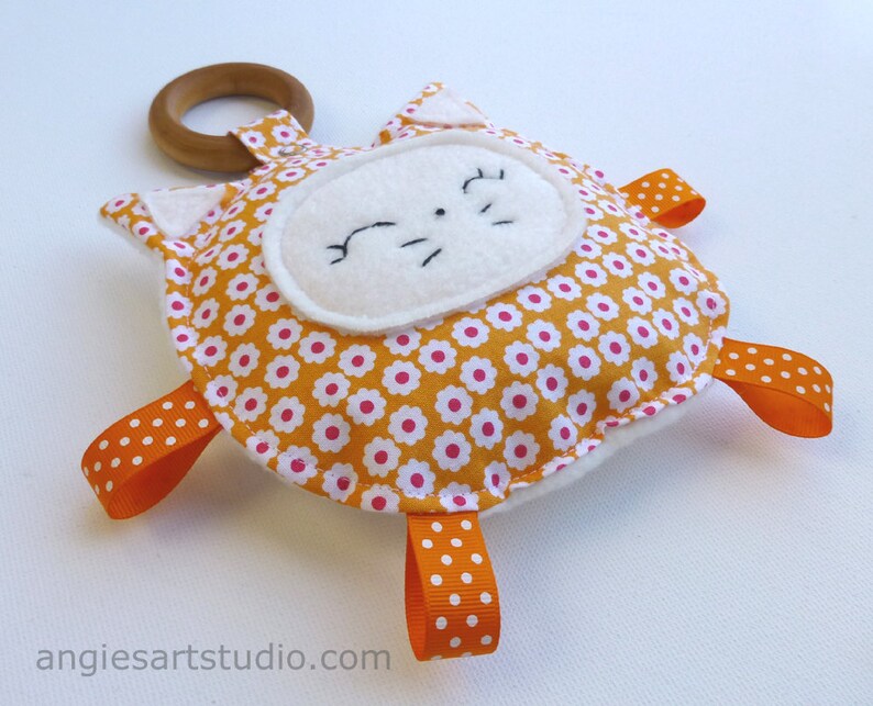 Marmalade the Kitty Cat Baby Toy Crinkle Toy Organic Wood Etsy
