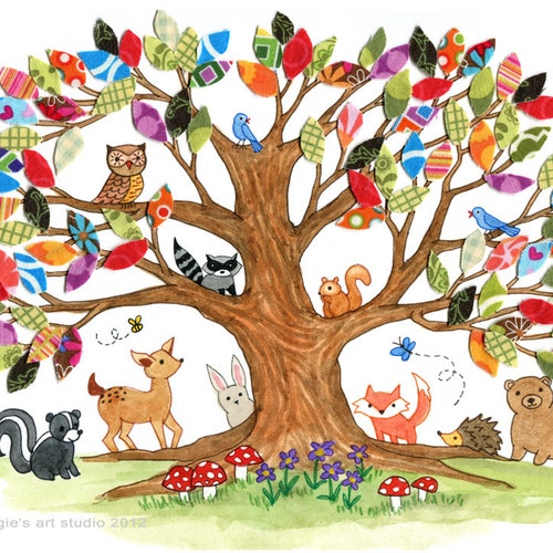 Forest Wall Mural Stencil Kit for Kids Room Baby Nursery Etsy