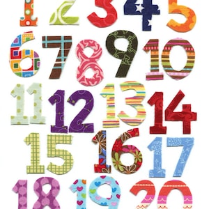Patchwork Alphabet and Numbers Alphabet Art Print Colorful image 3