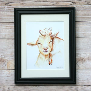 Motherhood Wall Art Print Goat Drawing Goat Art Goat image 2