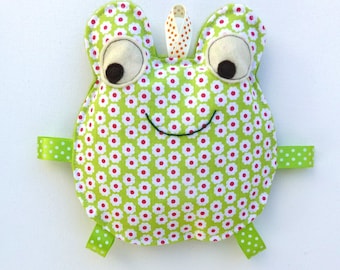 Baby toy, Fiona the Frog, Crinkle Toy, Great Baby Gift, Pink and Green