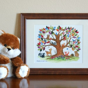 Tree of Life Woodland Creatures Forest Theme Tree Art image 2